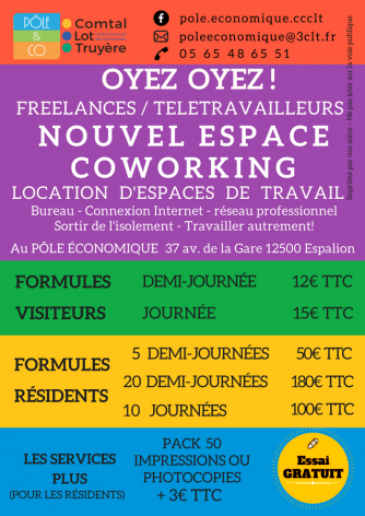 Formules CoWorking Pôle Éco detaillee