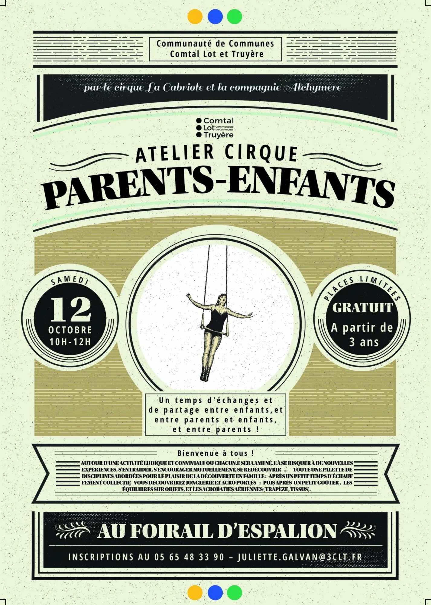 Atelier Cirque parents-enfants le 12/10 à Espalion